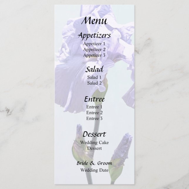 Menú Lirio Lavanda y Capullos (Anverso)