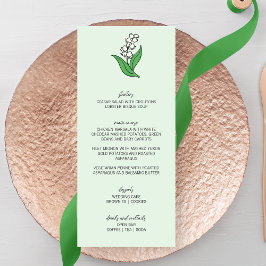 Menú Lirio minimalista del Boda del Valle