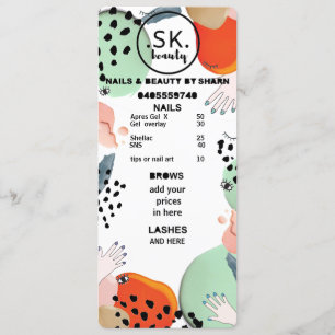 Menú lista de precios compartidos