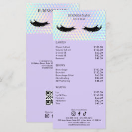Menú Lista de precios de Salón de Pestañas Holográficas