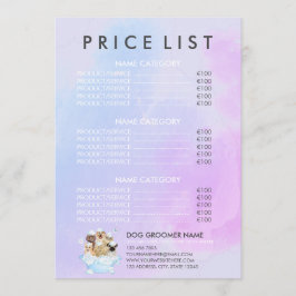 Menú Lista de precios de spa para perros y gatos sentad