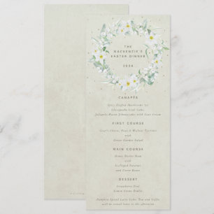 Menú Llanura de Pascua Floral Blanca Crema 4 Curso