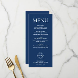 Menú Logotipo minimalista y elegante de color azul oscu