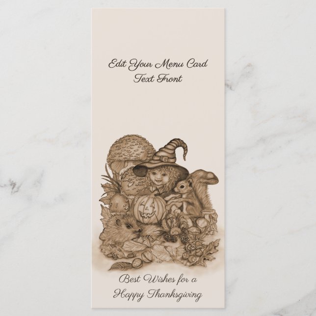 Menú Los mejores deseos para un feliz Día de Acción de  (Anverso)