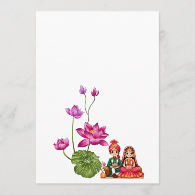 Menú Lotus, novia y novio (Anverso)