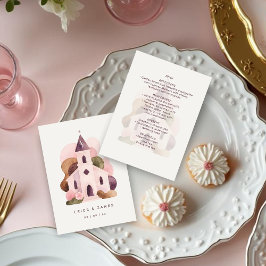 Menú Lovely Rustic Pink Tones Church Wedding
