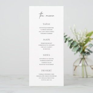 Menú Lucy Black and White Classic Elegant Wedding