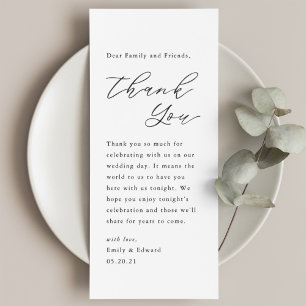Menú Lugar de Configuración de Boda con Letra a Mano Mo