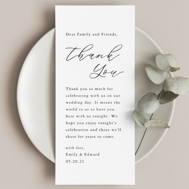 Menú Lugar de Configuración de Boda con Letra a Mano Mo (Subido por el creador)