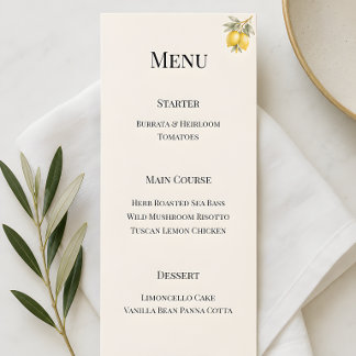 Menú Lujo Mediterráneo Italiano Costero