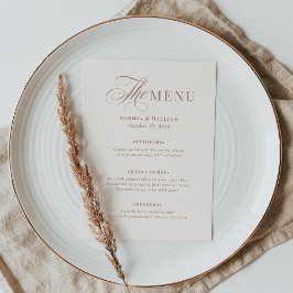 Menú Luxe Ivory and Mocha Taupe | Neutral Wedding