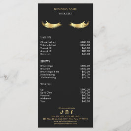 Menú Luxury Black and Gold Salon Price List