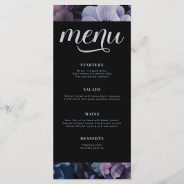 Menú Luz de luna botánica | Boda floral gótico