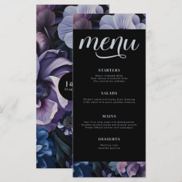 Menú Luz de luna botánica | Boda floral gótico