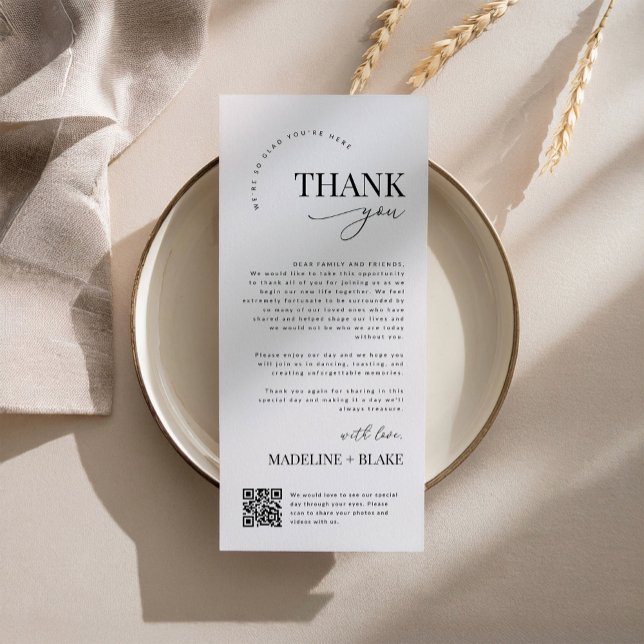 Menú MADDIE Wedding Thank You Note with QR Code (Subido por el creador)