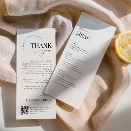 Menú MADDIE Wedding Thank You Note with QR Code