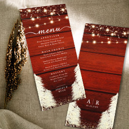 Menú Madera Rusa | Luces de cadena | Boda de árboles