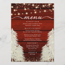 Menú Madera Rusa | Luces de cadena | Boda de árboles