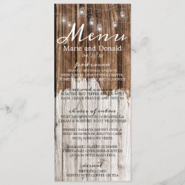 Menú Madera Rústica y Linternas