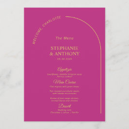 Menú Magenta minimal moderna con Boda de arco