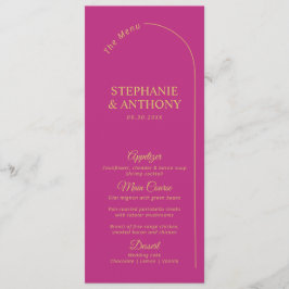 Menú Magenta minimal moderna con Boda de arco