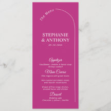 Magenta minimal moderna con Boda de arco