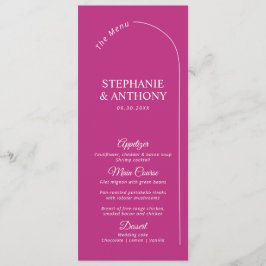 Menú Magenta minimal moderna con Boda de arco