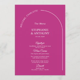Menú Magenta minimal moderna con Boda de arco
