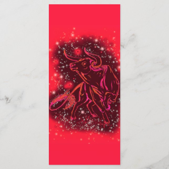 Menú Mágica caída de neón rojo - asombrosa noche estrel (Reverso)