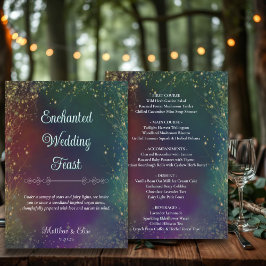 Menú Magical Fairy Lights Woodland Outdoor Wedding