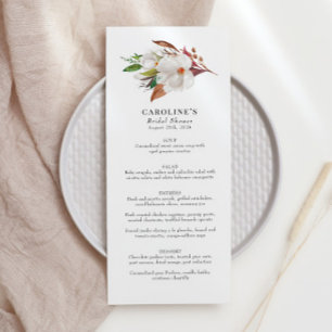 Menú Magnolia Pink Rose Cotton Bridal Shower