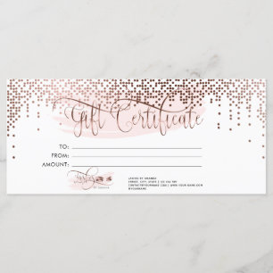 Menú Makeup Eyebrow Oye Lash Rosa Certificado de regalo