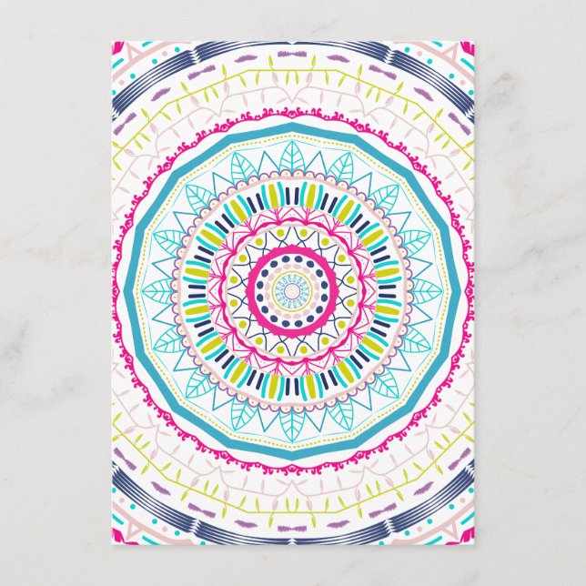 Menú mandala colorida (Anverso)