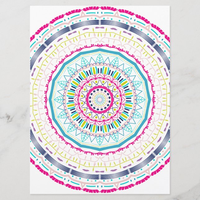 Menú mandala colorida (Anverso)