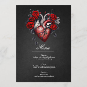 Menú Maravilloso corazón gótico victoriano