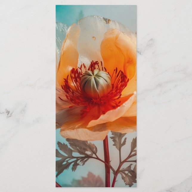 Menú Marcador de flor Naranja Delicado (Anverso)