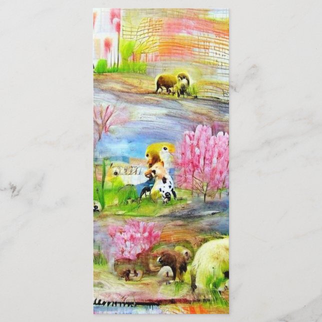 Menú Marcador de paisajes de acuarela (Anverso)