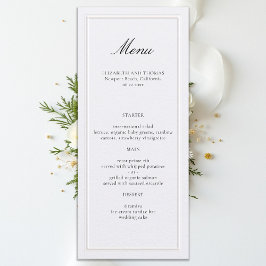 Menú Marco Clásico Moderno Formal Perla Boda Elegante