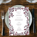Menú Marco floral de otoño elegante PERSONALIZADO rústi<br><div class="desc">Utilice estas tarjetas de menú floral dulce para su boda, fiesta de compromiso, ducha de novia u otro evento. Mano dibujada por mí para ti. Totalmente editable, agregue su propio texto o color de fondo. Haga clic en "personalizar" para editar el texto y "editar el diseño" para cambiar fuentes, colores...</div>