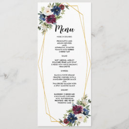 Menú Marco geométrico Boda de flores de la Marina de Bo