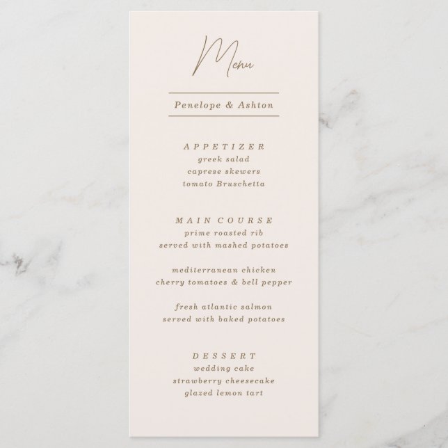 Menú Marco ordenado simple mínimo (Anverso)