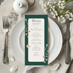 Menú Marco rústico de flores silvestres Boda verde esme