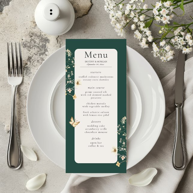 Menú Marco rústico de flores silvestres Boda verde esme (Subido por el creador)