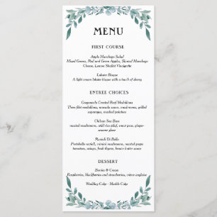 Menú Marco verde Eucalipto Blanco azul verde negro