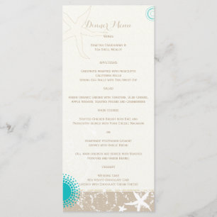 Menú Marfil Taupe Boda de Starfish Playa Verde azulada