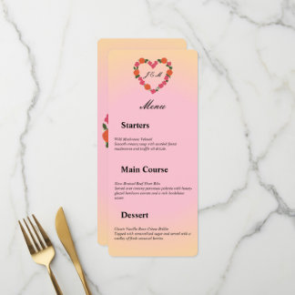 Menú mariage rose et orange