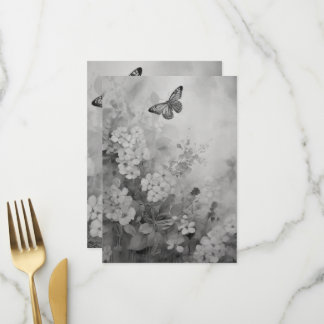 Menú Mariposa de negro y blanco