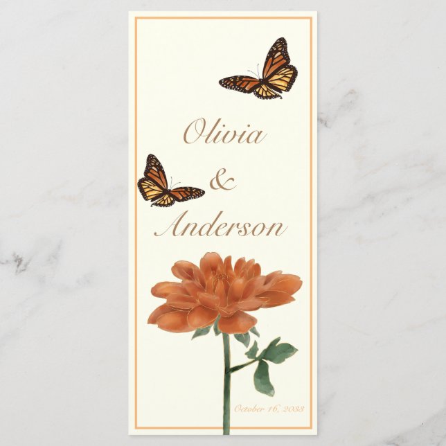 Menú Mariposa monarca y Boda de marfil de Dalila (Reverso)