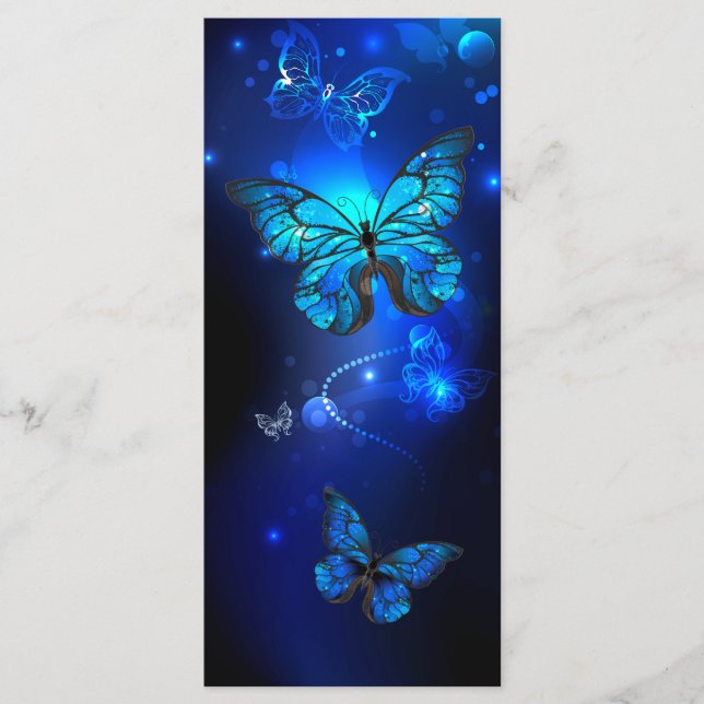 Menú Mariposa Morpho en fondo oscuro (Anverso)