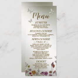 Menú Mariposas de flores de jardín coloridas de la fies